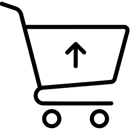 simple shopping cart icon black lines